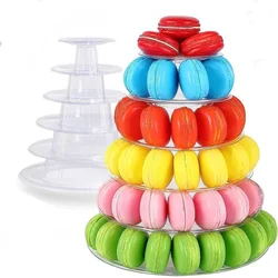 4/6 Tier Macaroon Pyramid Macaron Tower Display Stand For Macaron Cupcake Fondant Cake Stands Wedding Birthday Cake Decorating