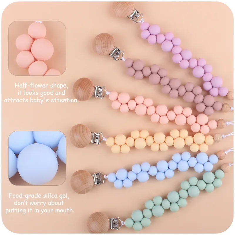 Silicone Baby Pacifier Clips Silicone Pacifier Chain Nipple Bracket Holder for Nipples Toddler Toys Baby Shower Gift Dropship