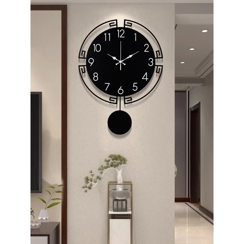 

New Chinese Wall Clock Living Room Home 2023 New Atmospheric Dining Room Non-Punch Silent Creative Fashion Wall Clock