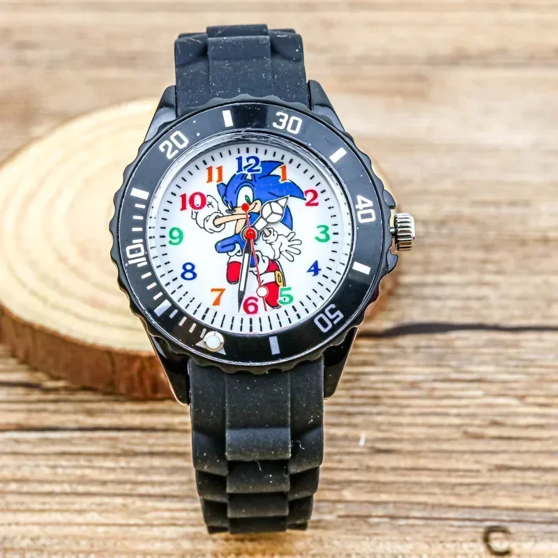 Sonics – montre à Quartz électronique pour enfants, dessin animé, prévention des rayures, bracelet en caoutchouc, mode étudiant, cadeaux d'anniversaire
