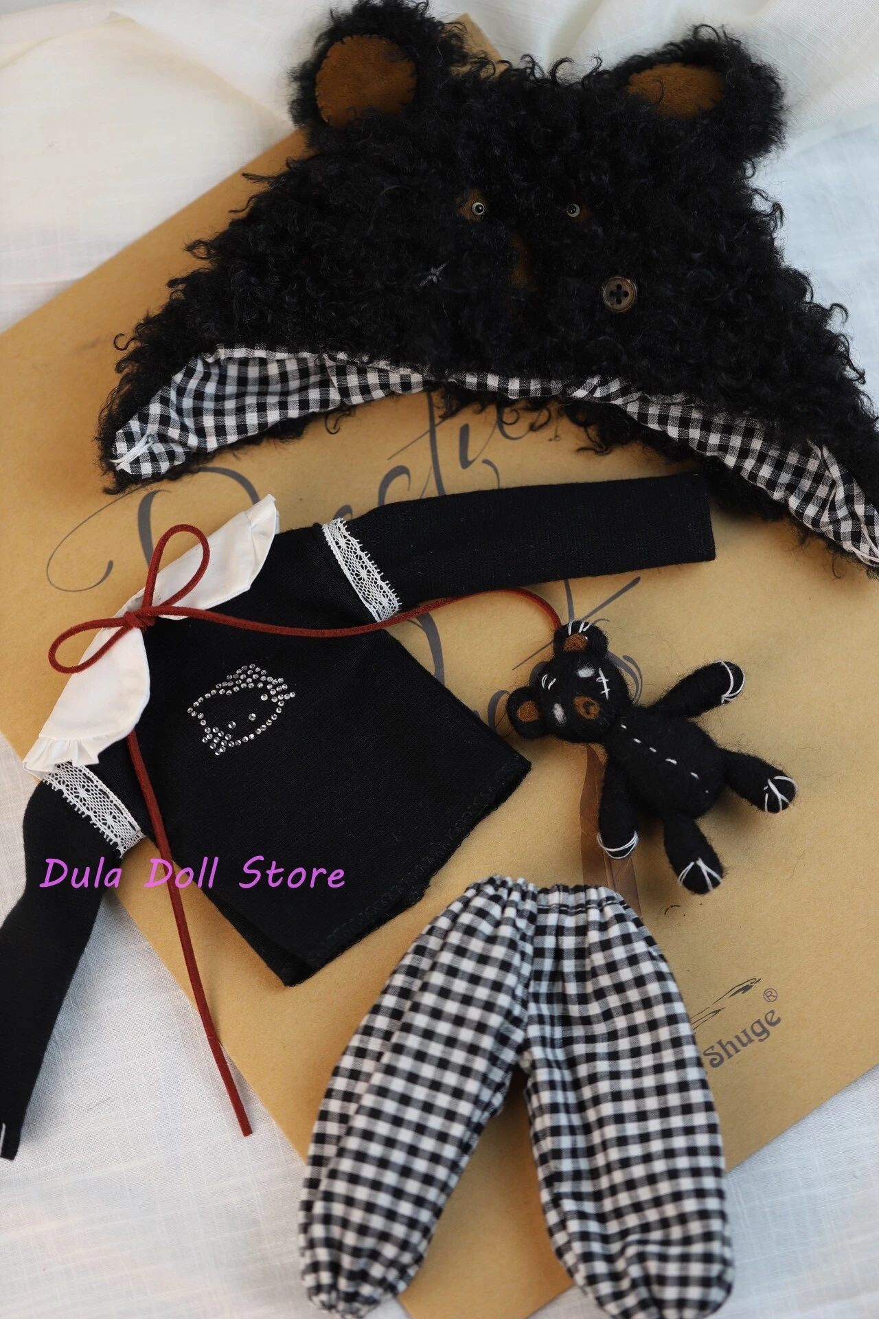 Vêtements de poupée Dula, petit ours noir pour poupée Bjd Blythe Landazz Landoudou ob24 ob22