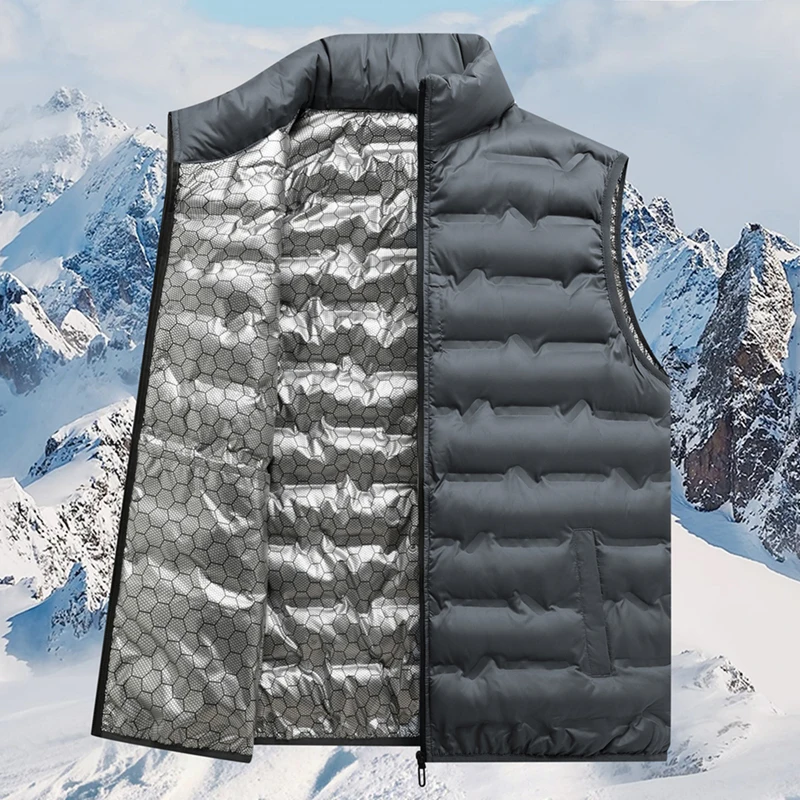 

brand Winter Warm Outwear Waistcoat warm Vest Jacket Male New Men Autumn Thicken Sleeveless Vests Jacket plus size Coat Mens
