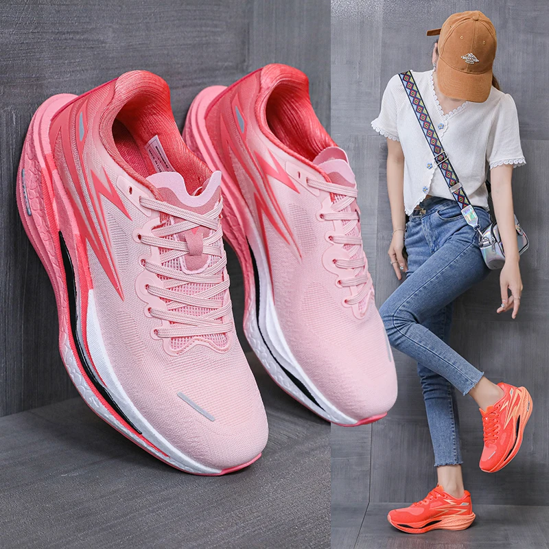 Men Running Shoes Carbon Plate Marathon Speciality Sports Breathable Lightweight Women's Comfortable Nonskid Leisure Sneakers image 2