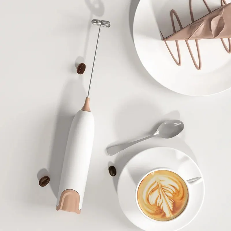 Elektryczny mleczny spieniacz do napojów w kuchni Mieszadło z pianką do kawy Cappuccino Creamer Whisk Frothy Blend Egg Beater