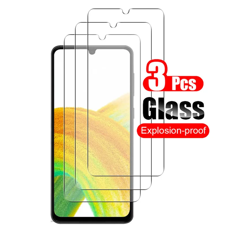 3Pcs Tempered Glass For Samsung Galaxy A35 A34 A33 A32 5G A31 A30 A30s A03 Core A03s Screen Protector Protect Guard 10H Clear