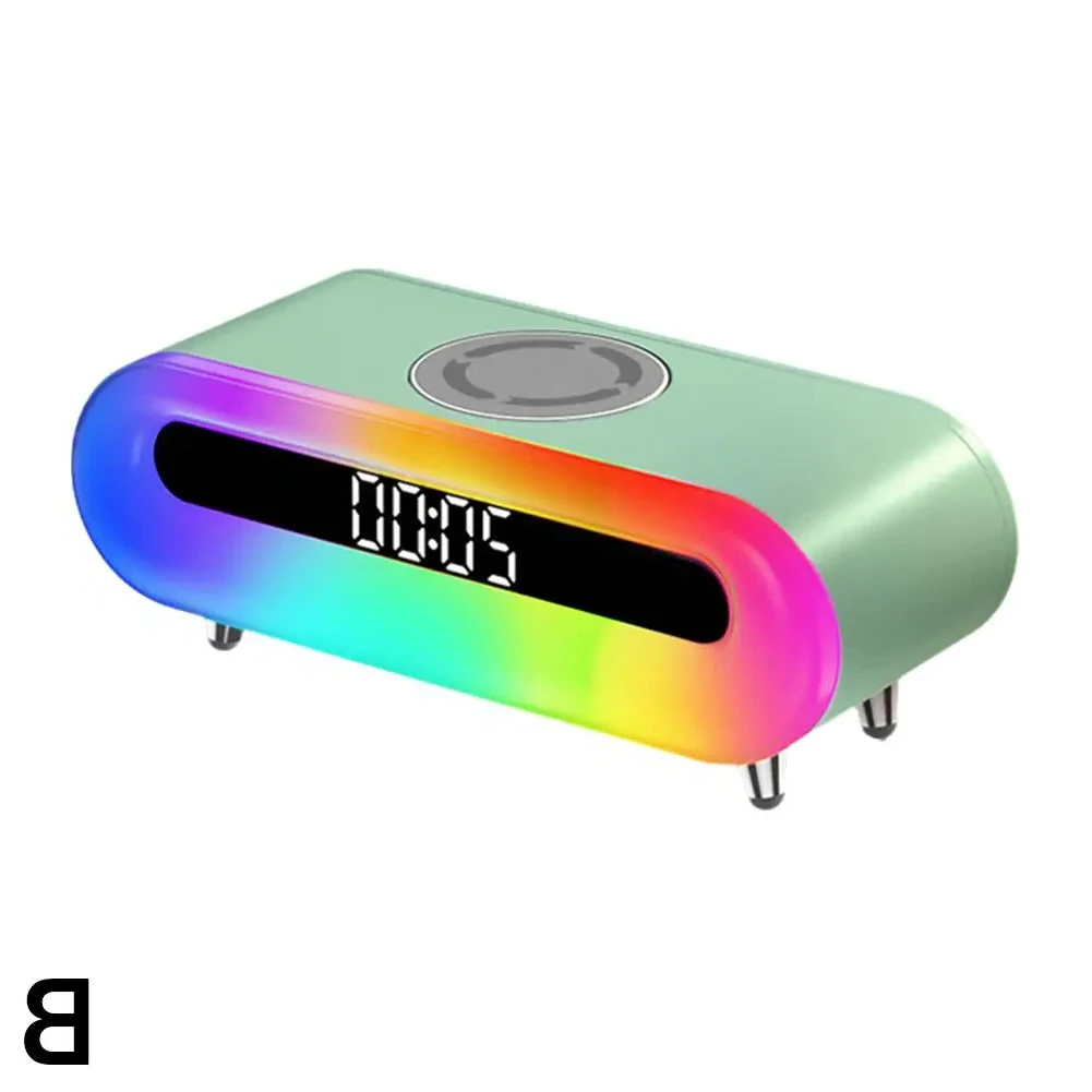 Colorful Bluetooth Speaker Alarm Clock Mobile Wireless Reverse Charger 3-in-1 New Fashionable Value For Money Electronic Product