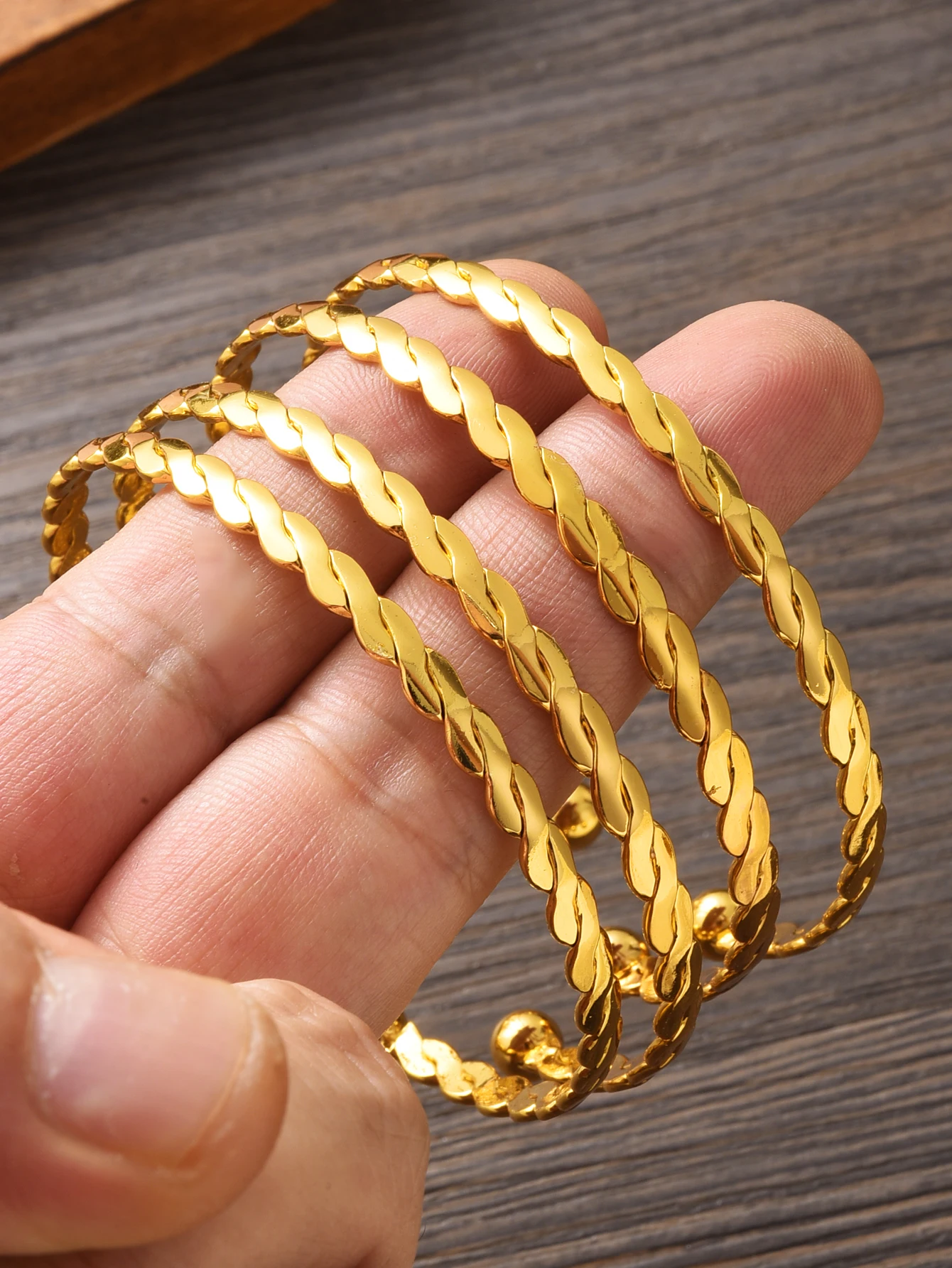 Special Discount Twisted Style Bangle Golden Color Adjustable Cute Bracelet Patter Jewelry Bangle Girl Birthday Party Gifts