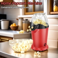 1200W Electric Popcorn Machine Reusable Hot Air Popcorn Maker with Measuring Cup Top Lid DIY Oil-Free Healthy for Home Party