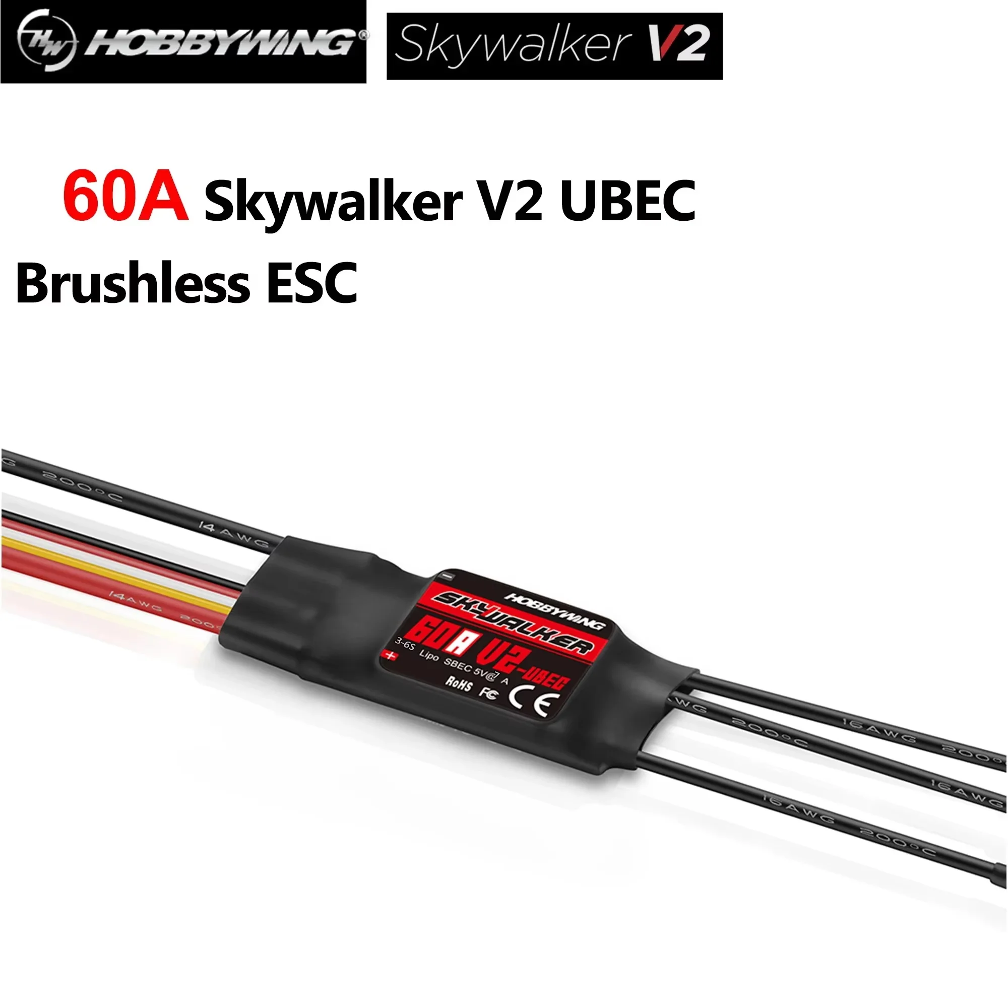 NEEBRC-Moteur Brushless Outrunner, HobbyOOSkywalker, 60A, V2 ESC pour Avion RC, AiranaPartners, Drone FPV, 4250 RC, 600KV, 800KV