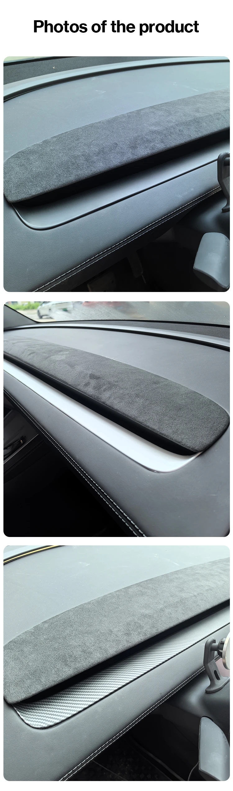 Armaturenbrettabdeckung für Tesla Model Y Juniper 2025-2026, Model 3 Highland 2024-2026, Auto-Instrumenten-Frontleistenverkleidung aus ABS. – Detail 9