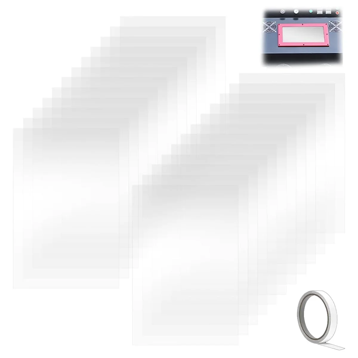 A83Z 24 PCS Sandblasting Cabinet Mirror Protection Film Polyester Sandblasting Cabinet Interior Protection Film 23inX11in