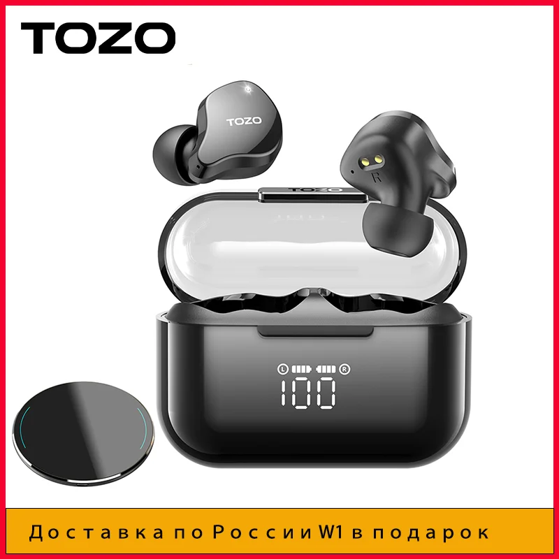 TOZO T18 Bluetooth 5.3 Earphones , Sports Wireless Headset , in-Ear Call Noise Reduction Headphones,IPX7 Waterproof Earbuds