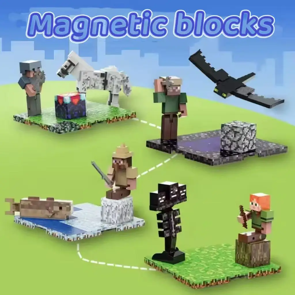 

Магнитный блок, набор магнитных кубиков, строительные игрушки, сборка Mine Magnet World для мальчиков и девочек, сенсорная Монтессори