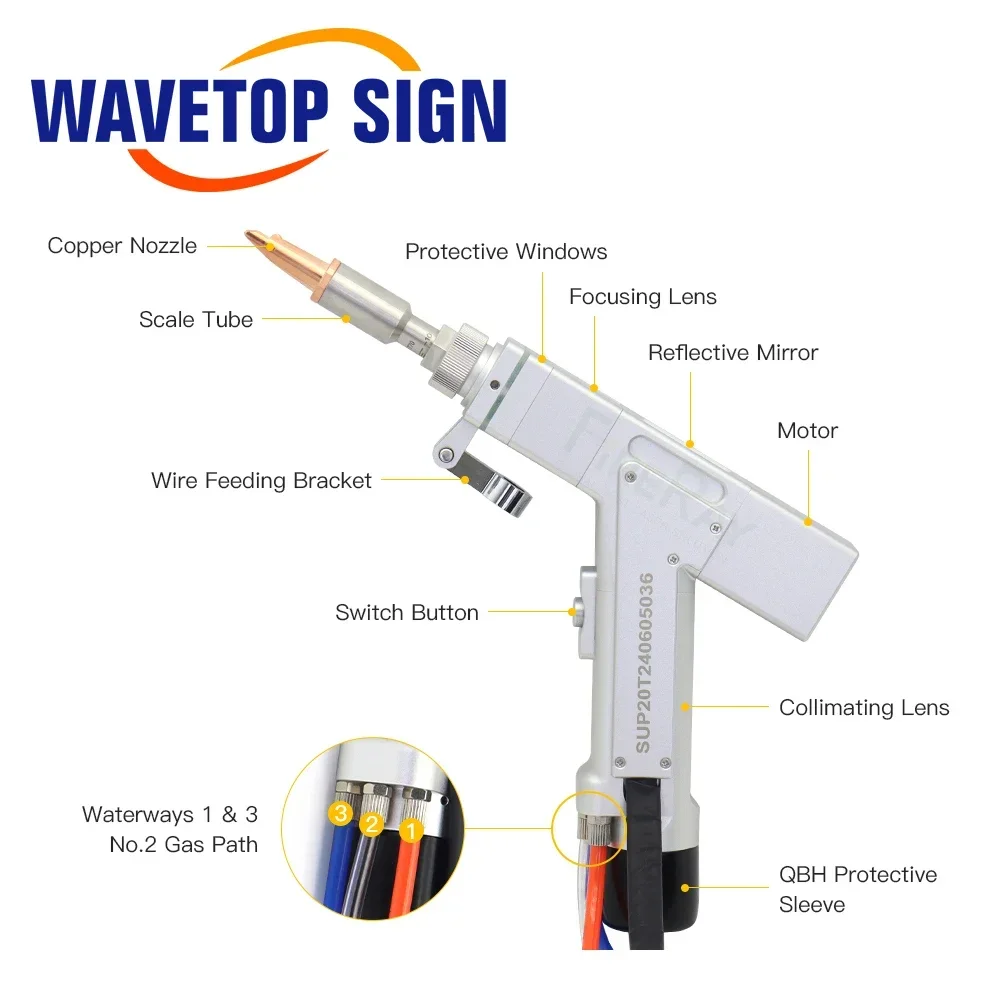 2026/WaveTopSign CQWY SUP20T Fiber  Welding Head SUP-AFM-A Wire Feeder  Welding System Set for Fiber  Welding