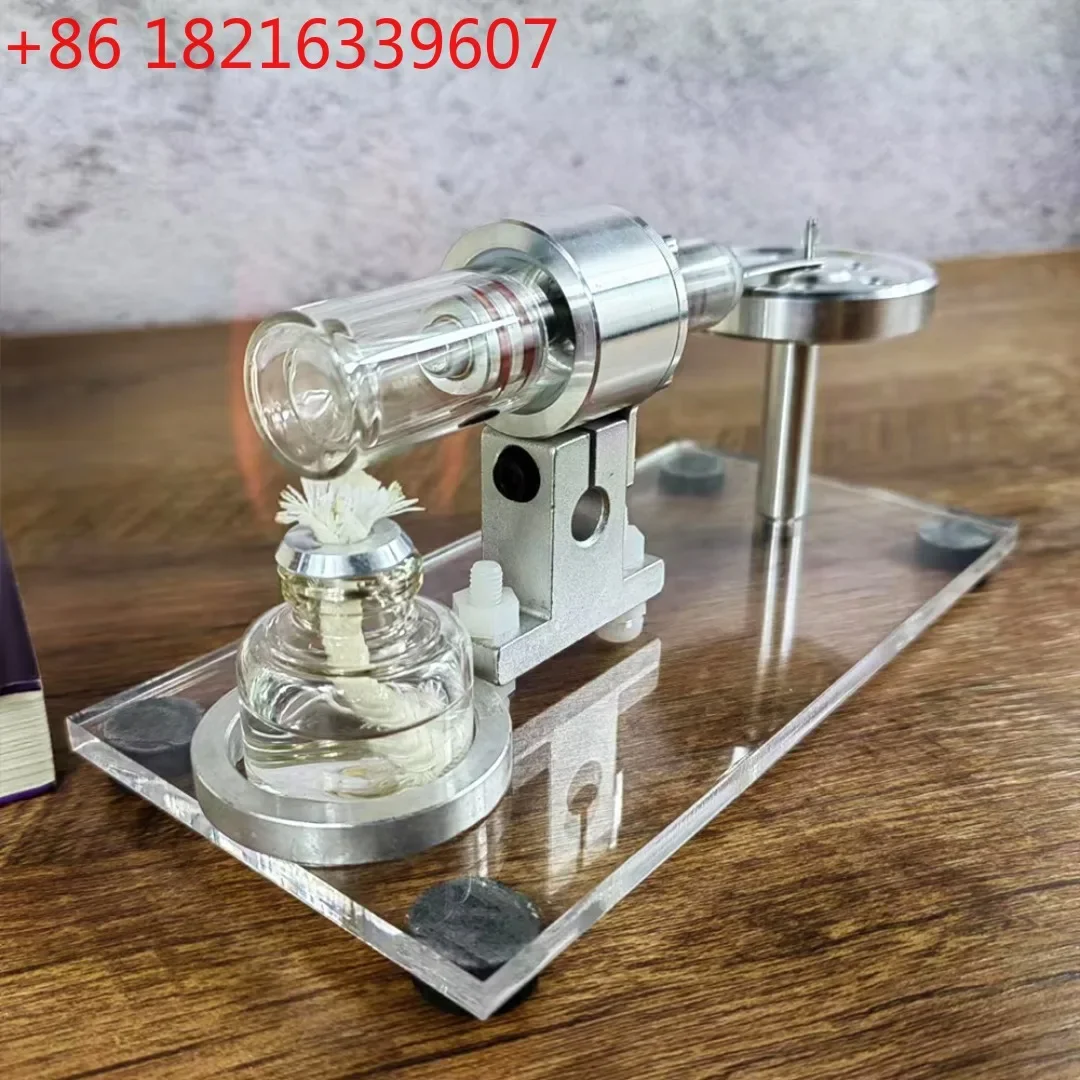 Single Cylinder Stirling Engine Model External Combustion Engine Miniature Generator Aluminum Scavenger Valve Engine Model