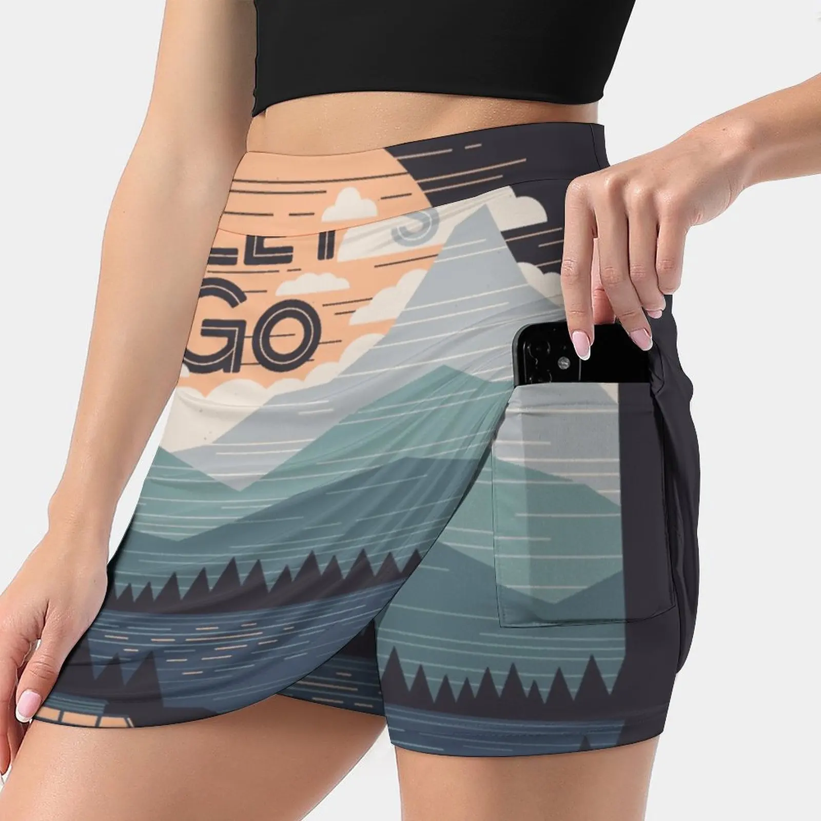 

Let'S Go Women's skirt With Pocket Vintage Skirt Printing A Line Skirts Summer Clothes The Paper Crane Rick Crane Thepapercrane