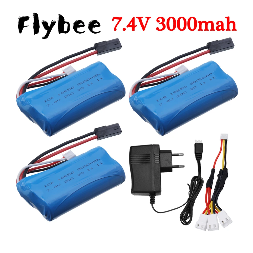 7.4V 3000mah li-ion battery + charger for MJX T40 T40C F39 F49 T39 BG1518 BG1513 BG1515 BG1507 BG1506 1/12 RC truck Car Boat toy