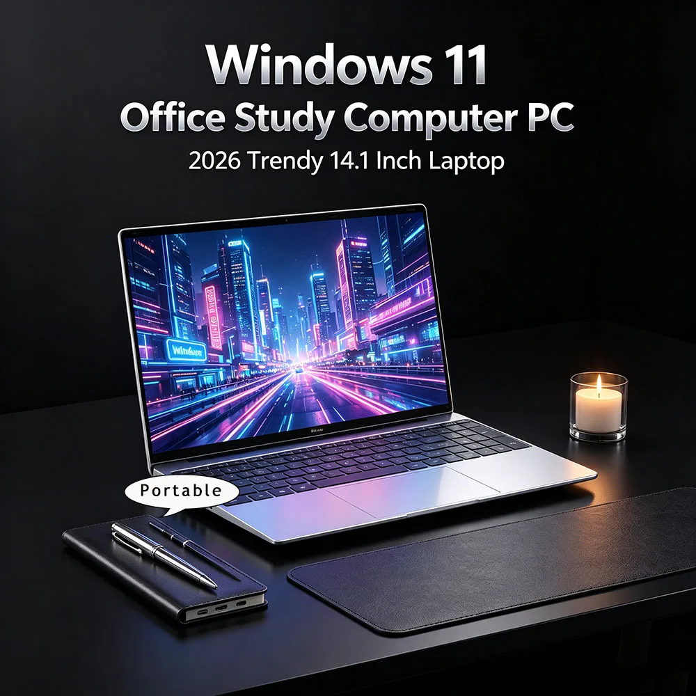Ноутбук Pinnacle 14.1 дюйма, ультратонкий, премиум-класса, 2026, Windows 11, DDR4 16 ГБ ОЗУ, 2 ТБ SSD, портативный бизнес-ноутбук, Intel I9-9900