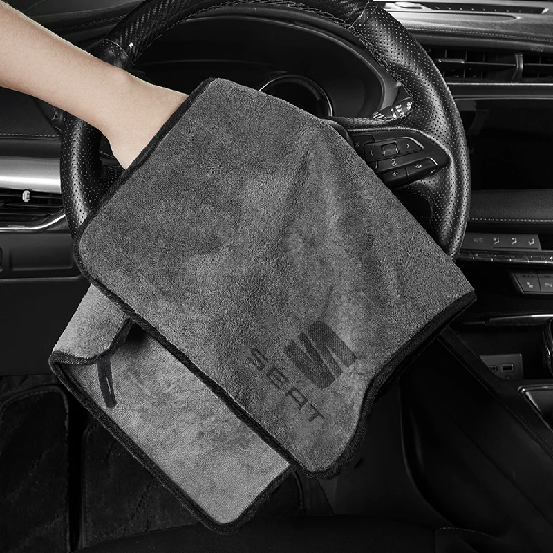 1pcs Car Logo Wash Towel Microfiber Cleaning Rag Cloth for Seat Leon mk3 FR 2 5f Ateca Ibiza 6l Toledo 6j Sport Auto Accessories