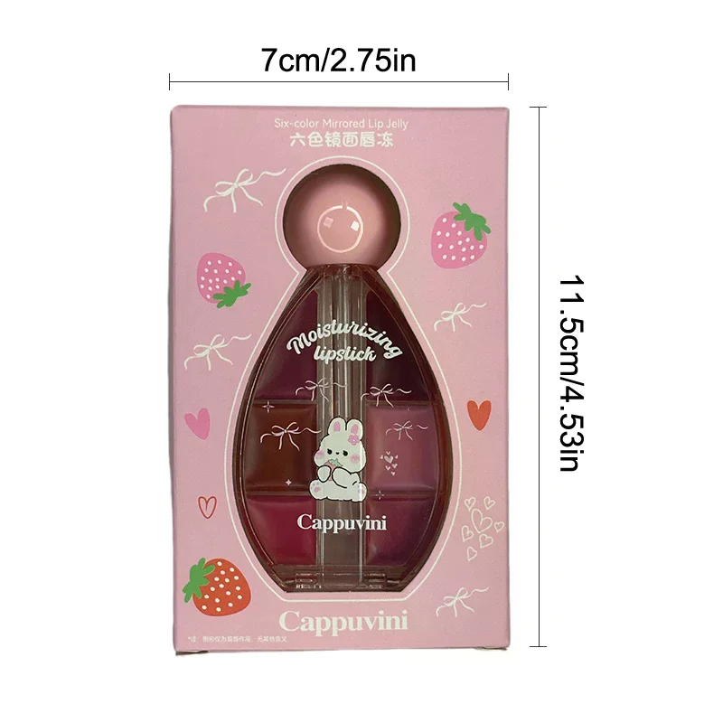 Cappuvini Sei colori Acqua Luce Lucidalabbra Idratante Facile da colorare Smalto labbra Trucco Rossetto Effetto trucco duraturo