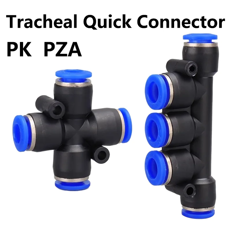 

50PCS PK PZA 4 Way 5 Way Pneumatic Plastic Fitting Fittings Quick Connectors Water Hose Connector Air Push Fast 4mm 6mm 8mm 10mm