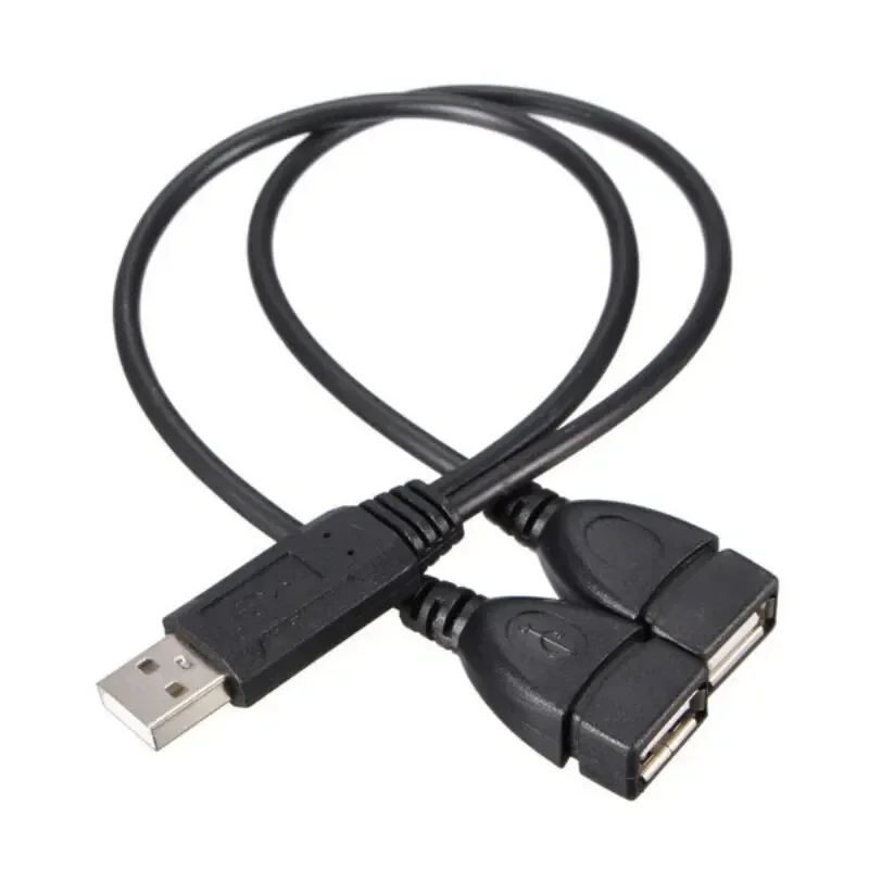 Kabel rozdzielający USB 2.0, jeden na dwa, żeńskie gniazda na dwa męskie, przedłużacz zasilania, wysokiej jakości kabel USB 2.0, wygodny USB