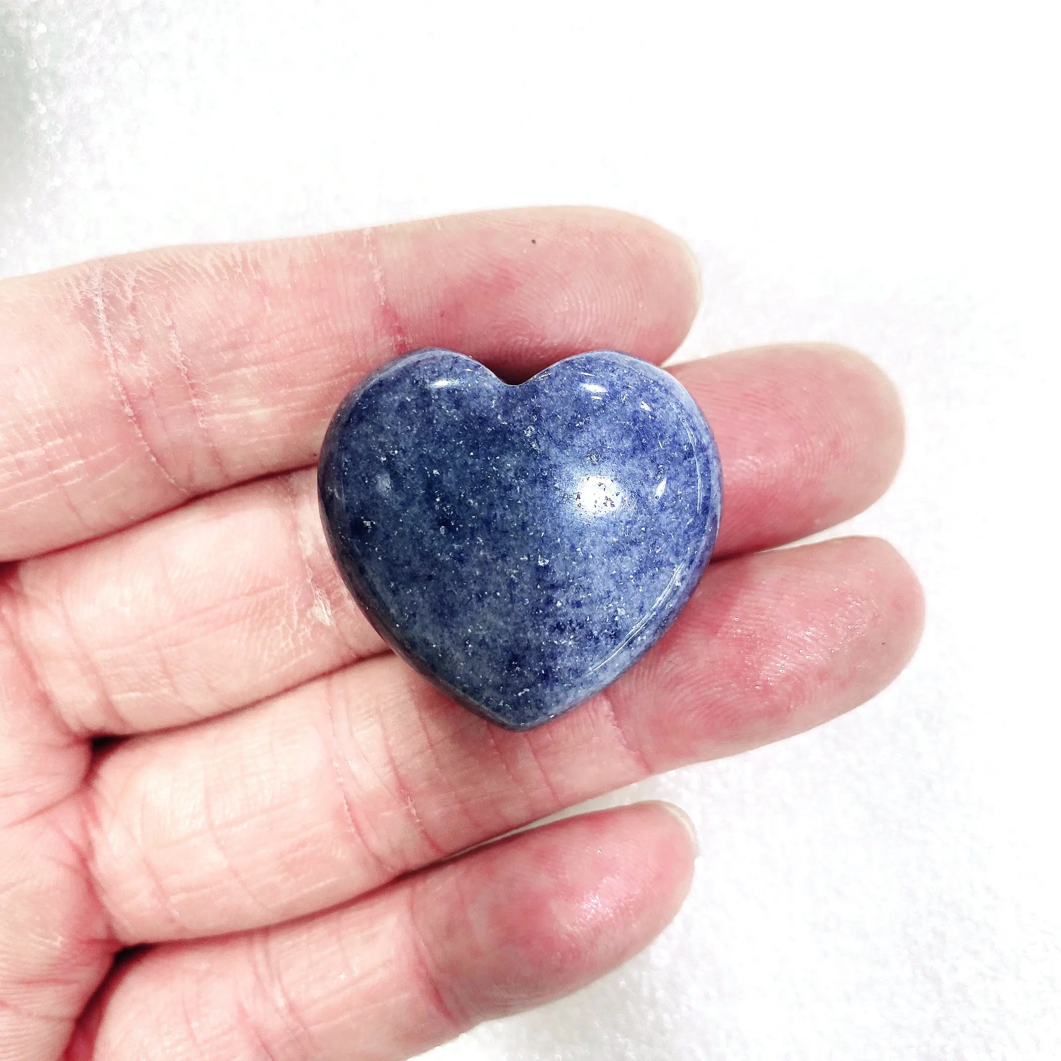 2pc Natural Blue Aventurine Heart Energy Reiki Stone Palm decoration Crystal Quartz Healing High Quality Gemstone For Gift