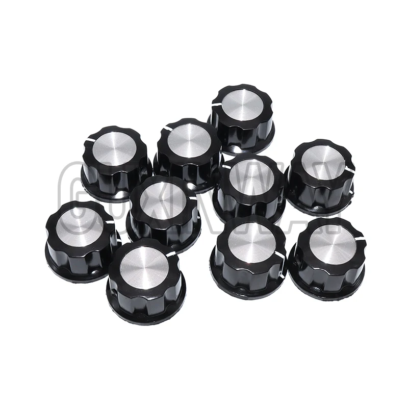 10 Set Potentiometer Knob Kit MF-A03 Dial Knob + MF-A03 Bakelite Knob with Scale Plate Sheet Scale Digital