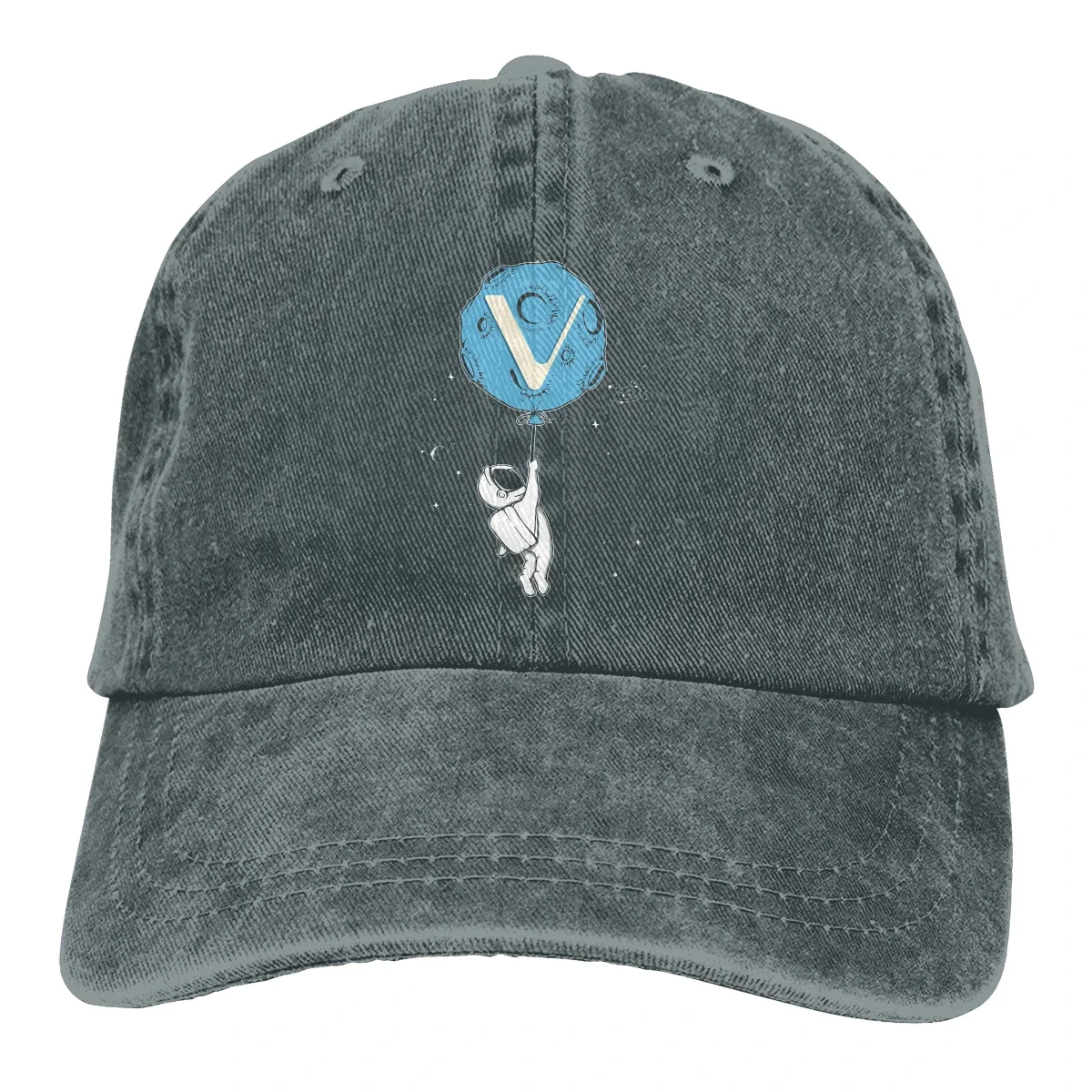 Balloon Moon Astronaut The Baseball Cap Peaked capt Sport Unisex Outdoor Custom VeChain Coin VET Cryptocurrency Hats