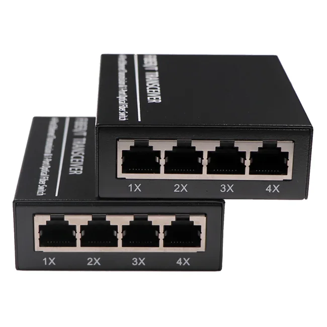 

Конвертер оптического волокна Ethernet, 4 порта Ethernet, 1 порт, 20 км