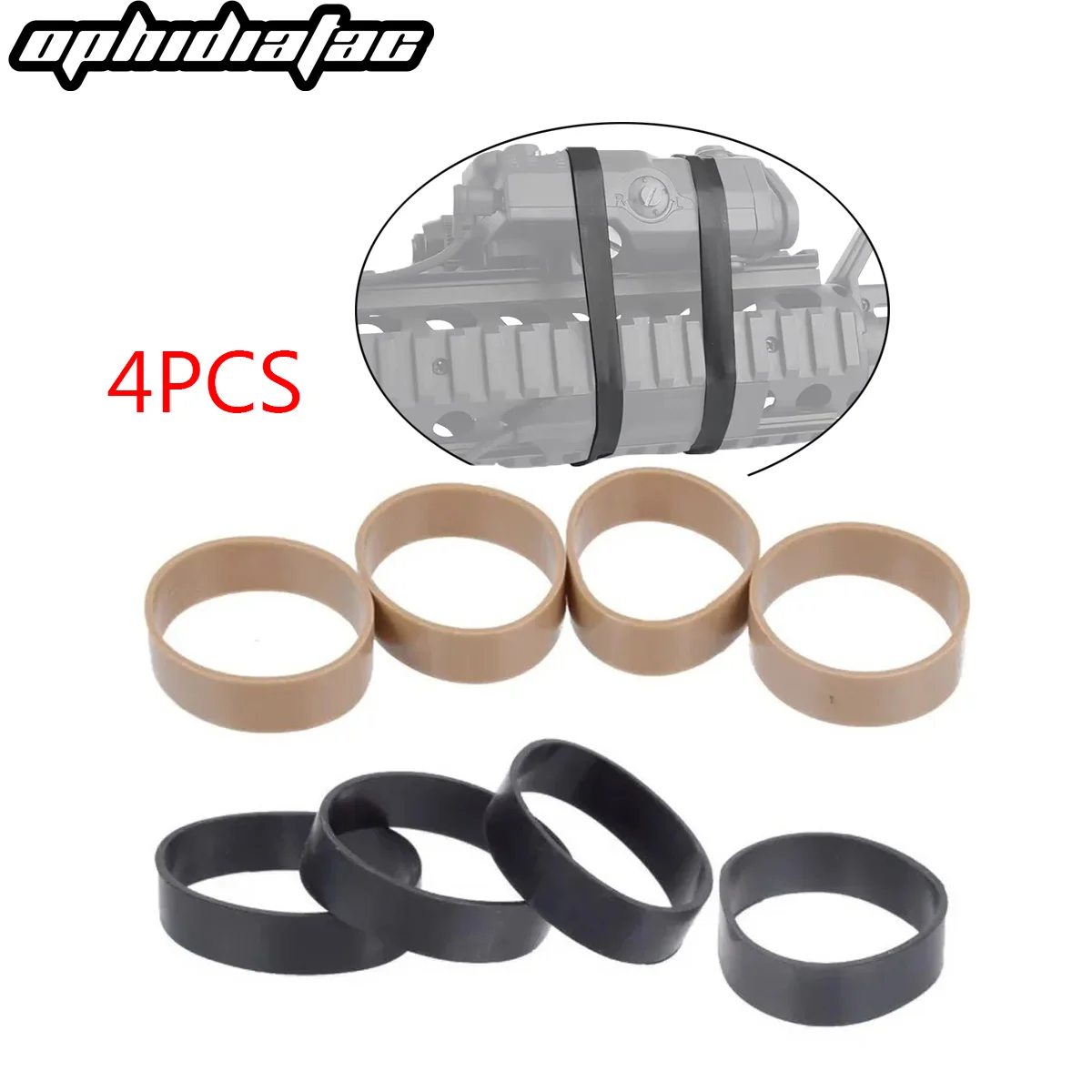 4PCS Airgun High Strength Elastic Rubber Ring Hunting Rilfe Rubber Bands Suitable for DBAL A2 PEQ 15 Flashlight Laser Sight