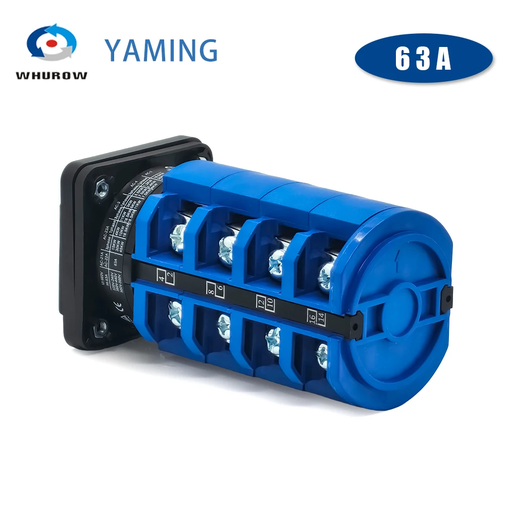 63A 660V Changeover 4 Positions 4 Poles LW26-63/4 LW28 Reverse Double Rotary Circuit Control Combination Cam Switch