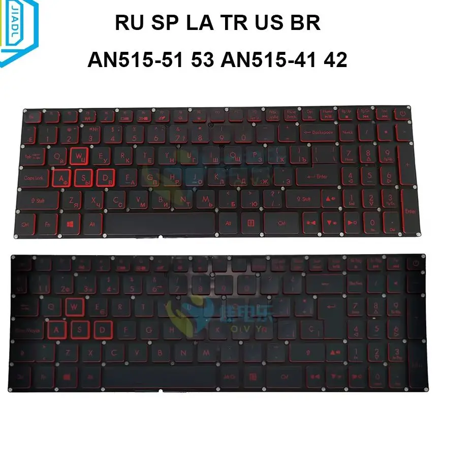 US RU Brazil Turkey Latin Spanish Backlit Keyboard For Acer Nitro 5 AN515-51 AN515-52 53 AN515-31 AN515-41 AN515-42 LG5P-A52BRL