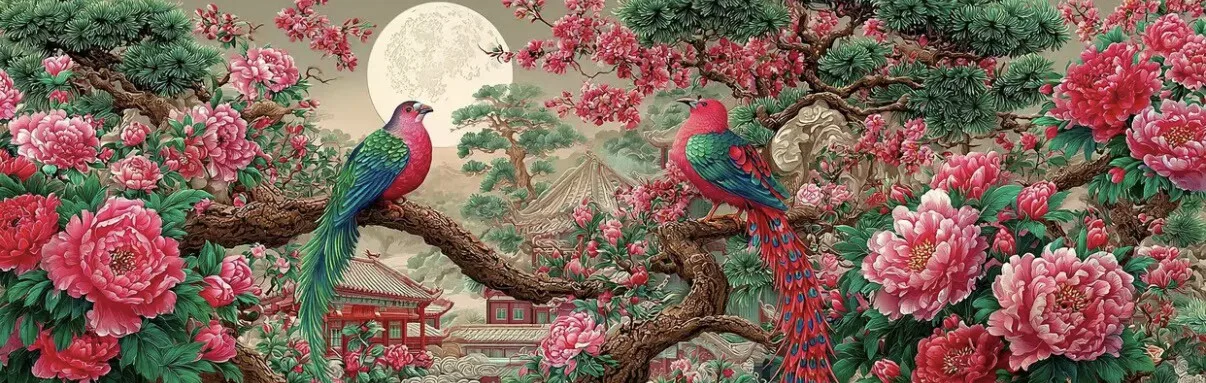 

9CT 11CT 14CT Birds Flowers Pre-Printed Cross Stitch DIY Embroidery Set Handicraft Floss Needle Crafts