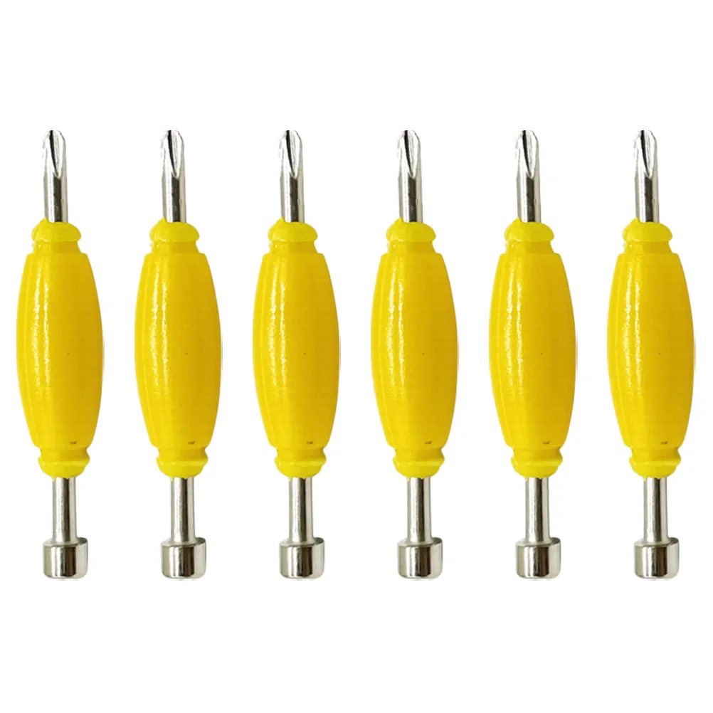 

6 Pcs Screwdriver Skateboard Metal Fingerboard Repair Parts Screwdrivers Mini Yellow