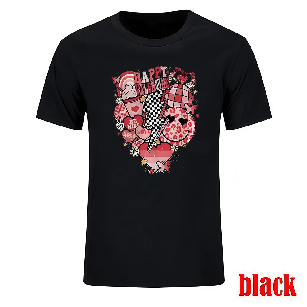 

Print Round Neck Summer Couple T-Shirt Men's Women's Streetwear Tops Valentine's Day Gifts Boyfriend Girlfriend Ladies Tshirts