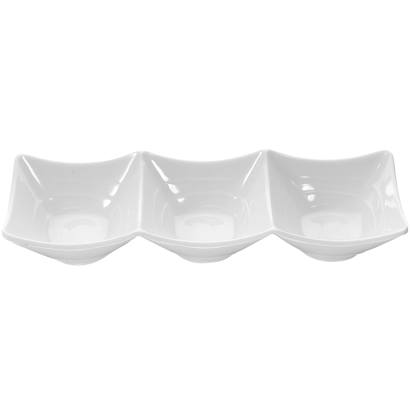 

Household Dipping Bowl Three Grid Sauce Plate Party Appetizer Dish Kitchen Seasoning Bowl Multi-Functional Condiment Holder