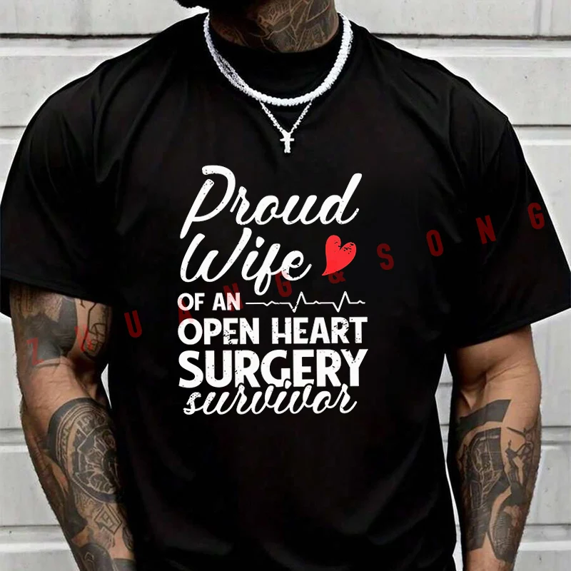 

Футболка с надписью "Proud Wife Of An Open" для мужчин, в стиле хип-хоп, уличная одежда, унисекс, повседневные модные топы с короткими рукавами