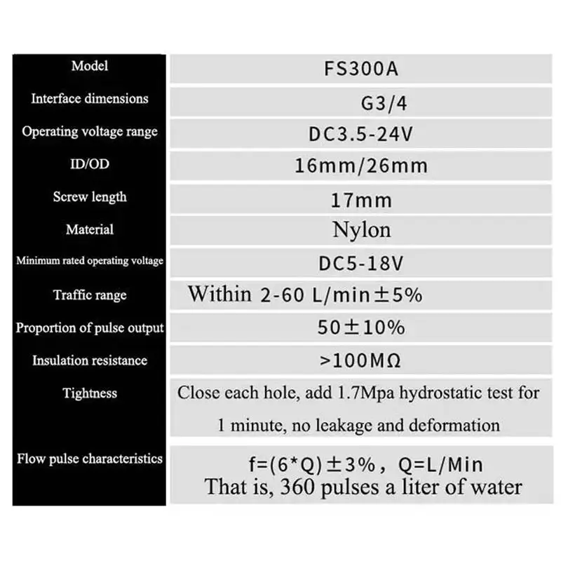 B86B Water Flow Sensor Hall Effect Flow Meter G3/4 Thread for Water Heater Industrial Chemical Industry Treatment Equipment