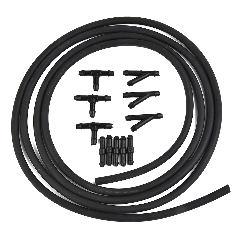 1set 2meter Car Indshield Washer Hose With I/Y/T-tube Diverter Connector Rubber Plastic Car External Wiper Replace Accessories