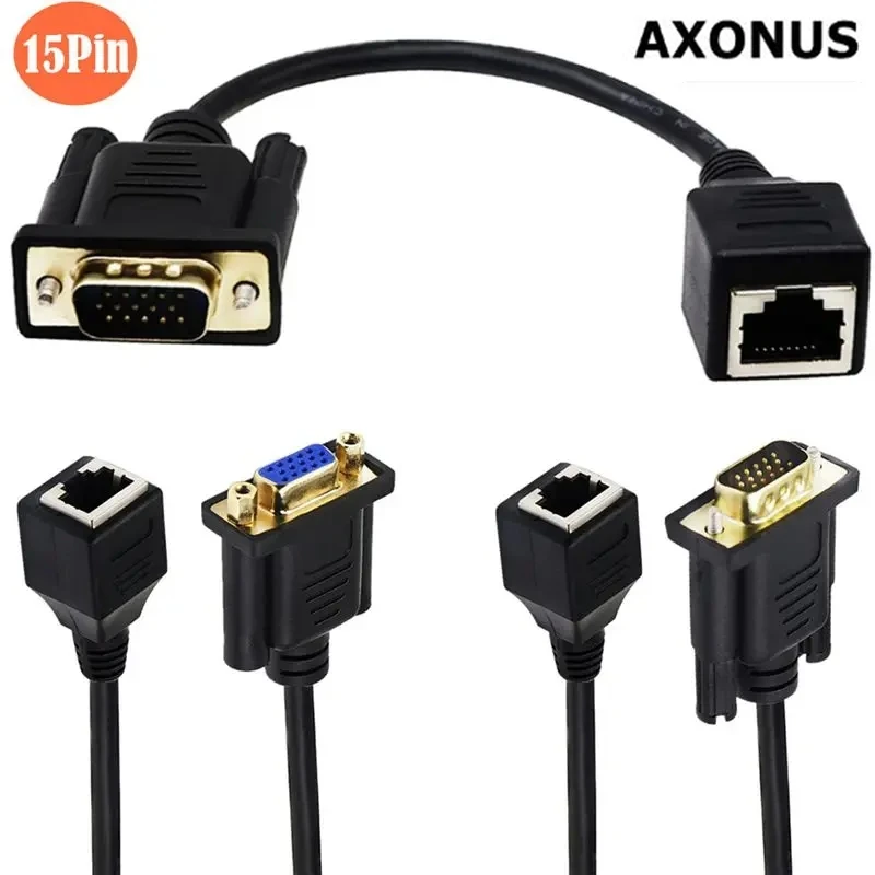 VGA To RJ45 Adapter Cable With A 0.15 Meter VGA To RJ45 Ethernet Port Transmits VGA Signals Through The Network Cable