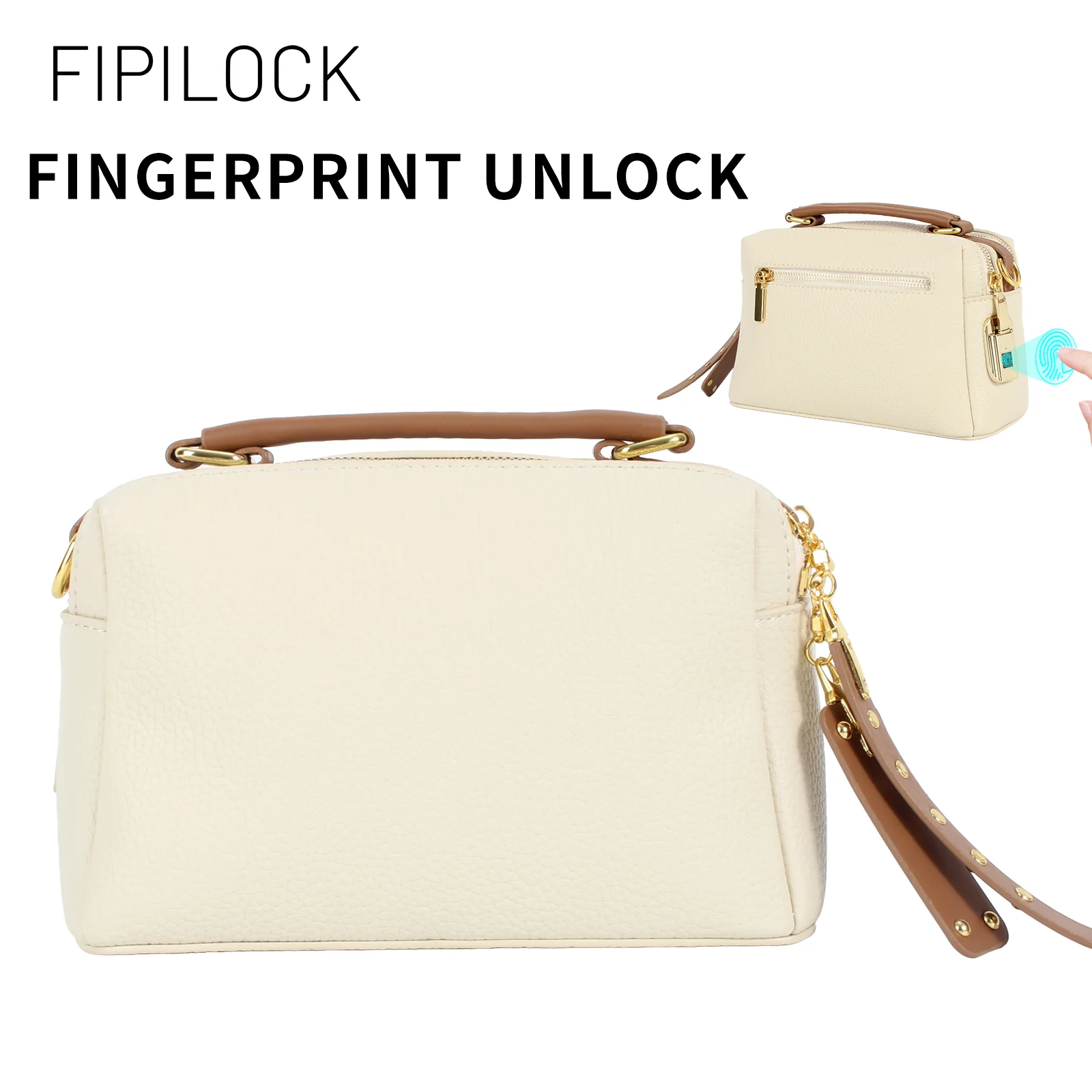 FIPILOCK Shoulder Bag Crossbody Clutch Bag for Women with Smart Fingerprint Unlock Anti-theft Anti-Burglary Large Capacity