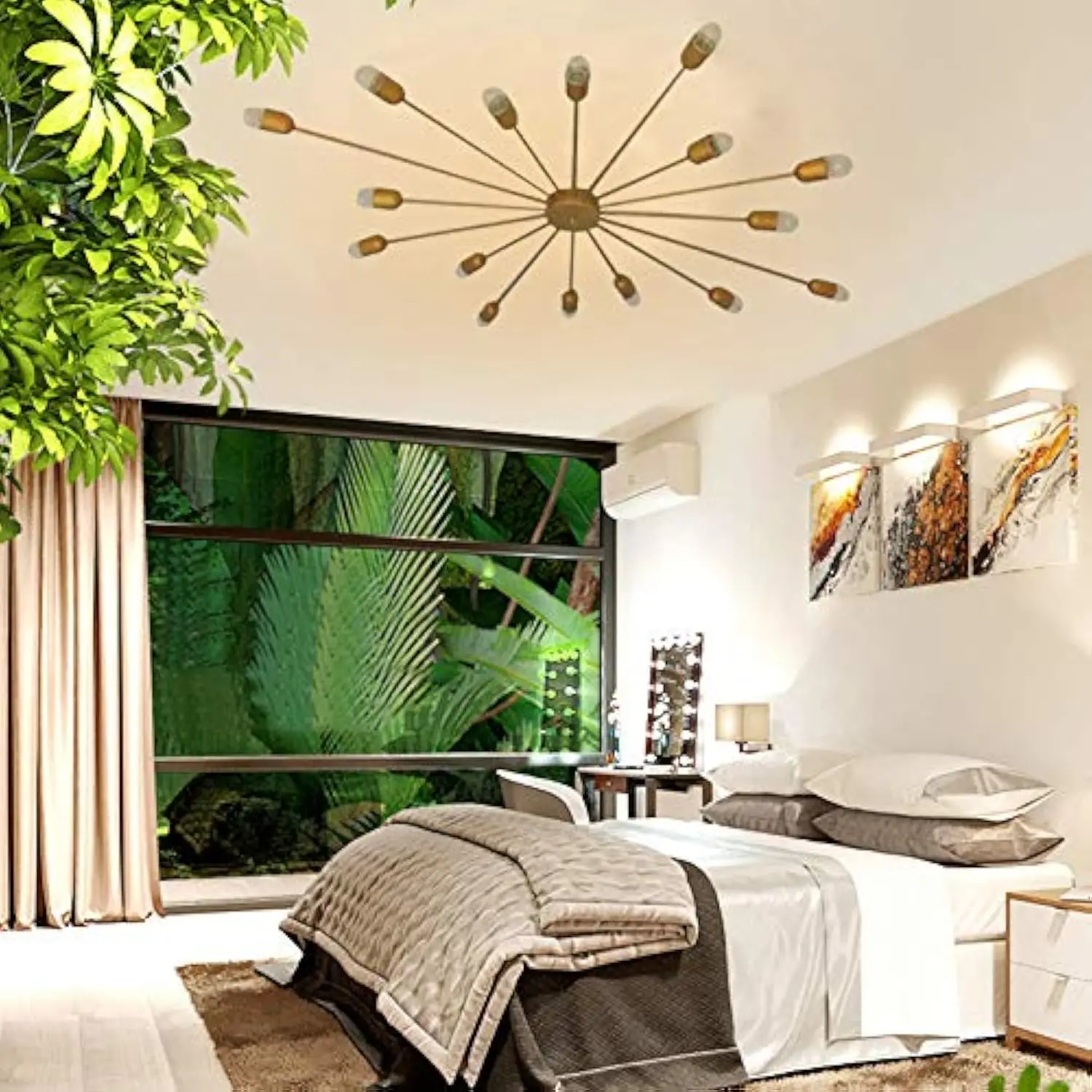 

Modern Ceiling Light Wall Light Pendant Lamp Creative Atomic Sputnik Led, Pendant Lighting Firefly Chandelier for Bedroom, Livin