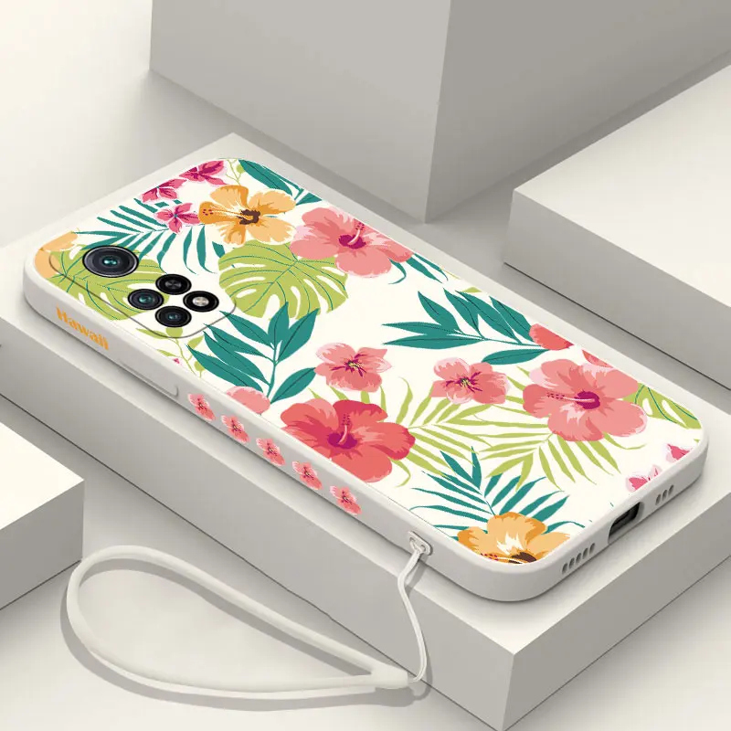 Hawaii Hibiscus Flower Phone Case For Xiaomi Redmi Note 12 12S 11 11S 11T 10 10A 10T 9T 9 8 7 Pro Plus 10C 9A 9C 9T 4G 5G Cover