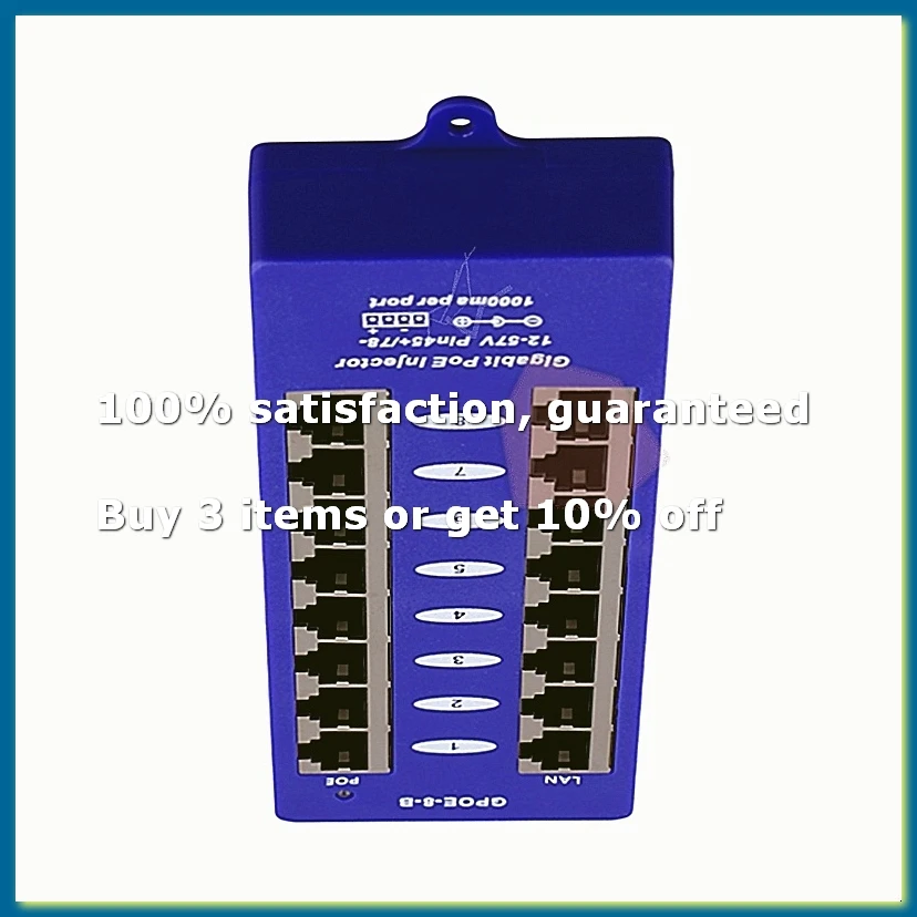 Nouvel injecteur PoE 802.3af Mid-Span Mode B (4/5+,7/8-) Gigabit passif à 8 ports pour réseau UBNT CCTV - ABPX
