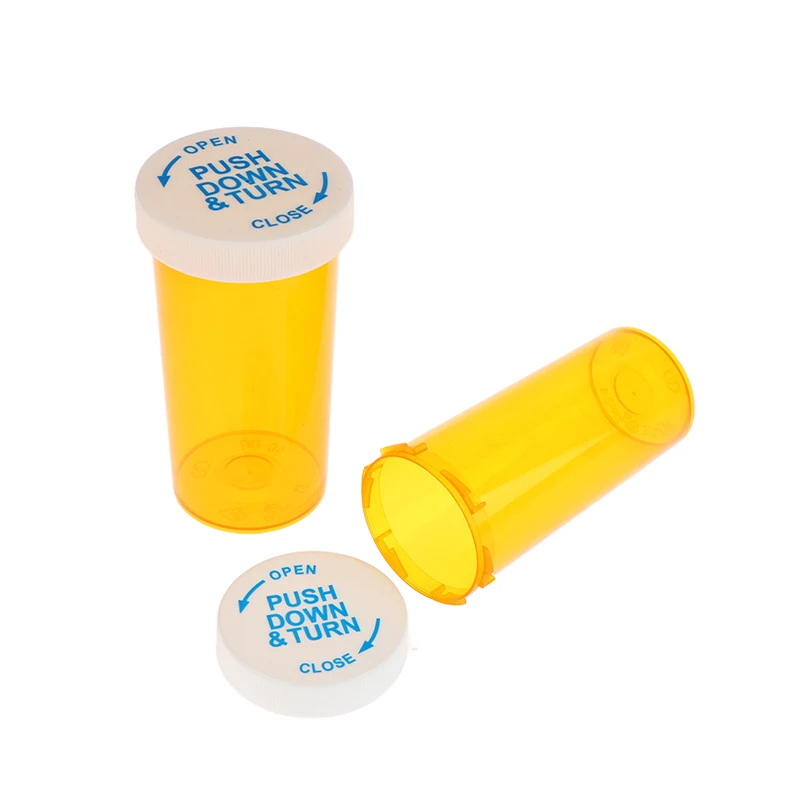 5Pcs Plastic Medicine Pill Bottles With Child Resistant Caps Medicine Containers Travel Pill Vials - 6/8/13/16/20/30/40/60 Dram