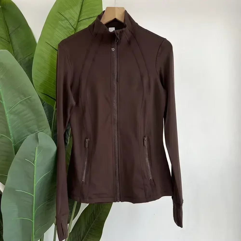 

Lemon Definition Women Sport Jacket Tight-fitting Thin Sportswear Coat Training Running Gym Yoga Solid Color Cardigan Jackets