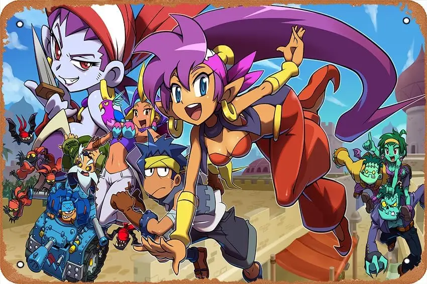Póster del juego Shantae And The Pirate's Curse, cartel de metal vintage, decoración de pared para el hogar, bar, cafetería, placa de metal de 12 x 8 pulgadas