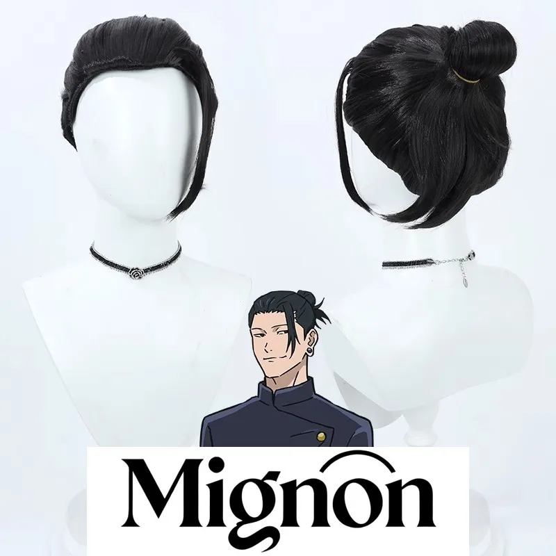 

Jujutsu Kaisen Suguru Geto парик для косплея черная маленькая булочка подарок на Хэллоуин