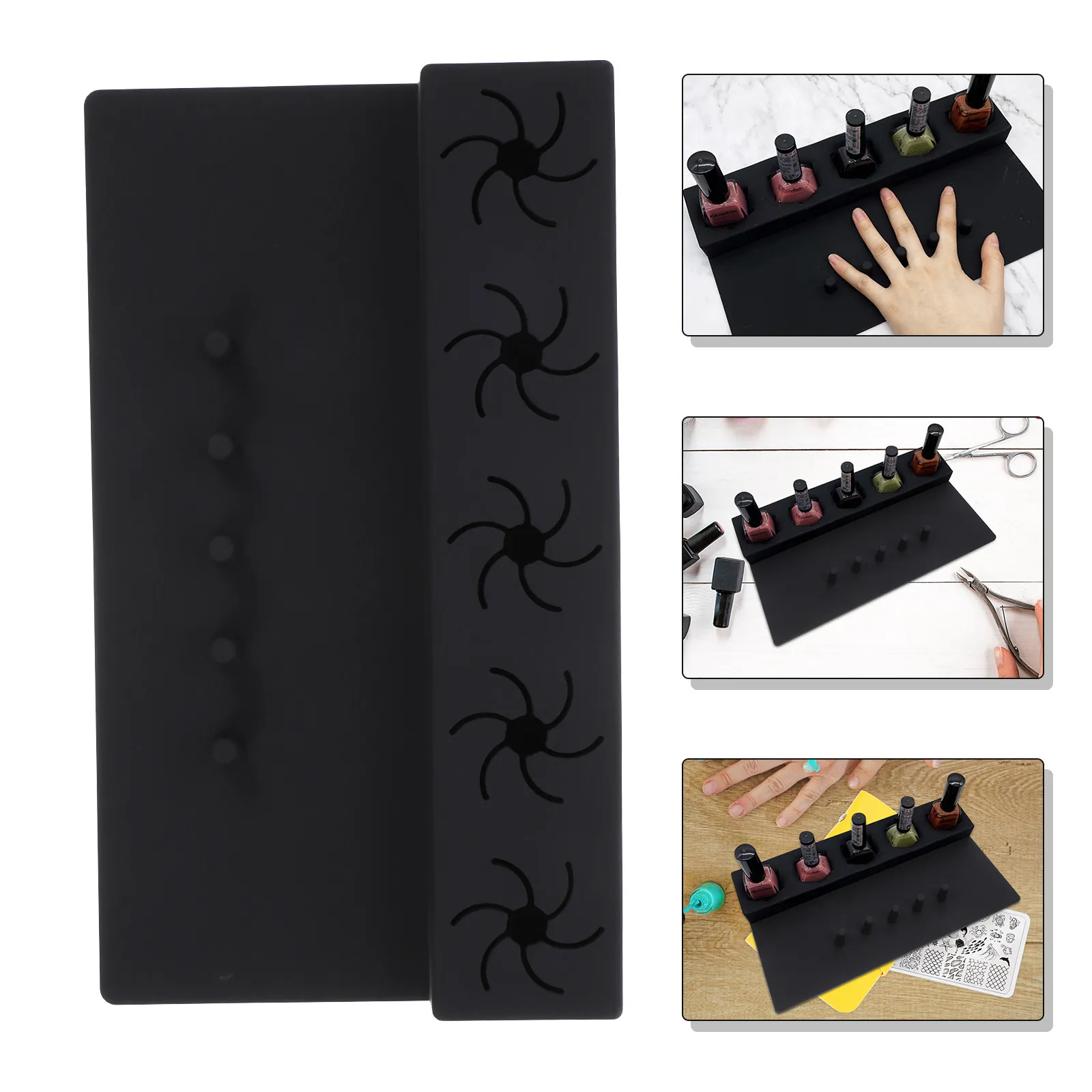 

Polish Bottle Holder Silicone 5-Groove Stand For Home Manicure Accessories Salon Use Manicure Accessories Nail Art Tool